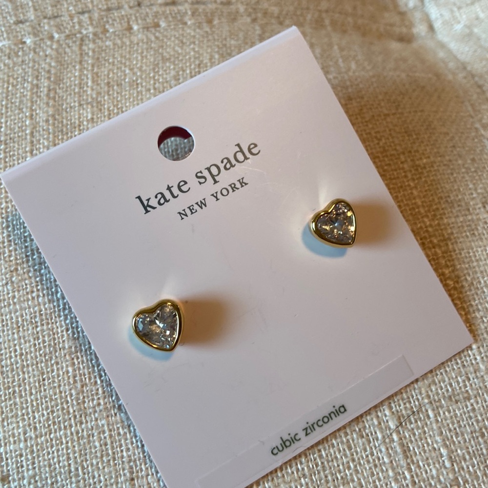 Kate Spade Cubic Zirconia Heart Earrings ‘Romantic Rocks’